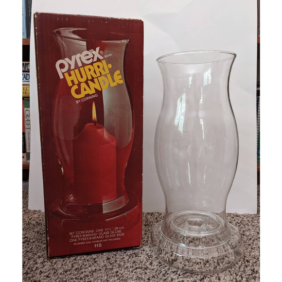 Vintage Pyrex Hurri-Candle Hurricane Candle Holder, Pyrex Candle Holder, 1970's - Picture 4 of 6